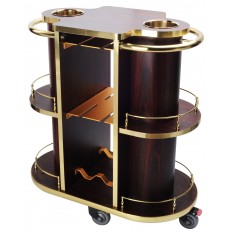 Solid Wood Liquor Trolley Cart Wine/Tea Serving Bar Cart